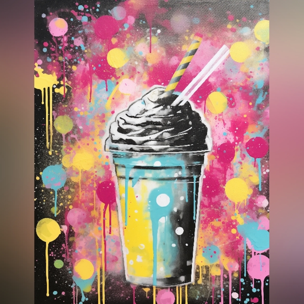 Beautiful Corful Milk Shake Print
